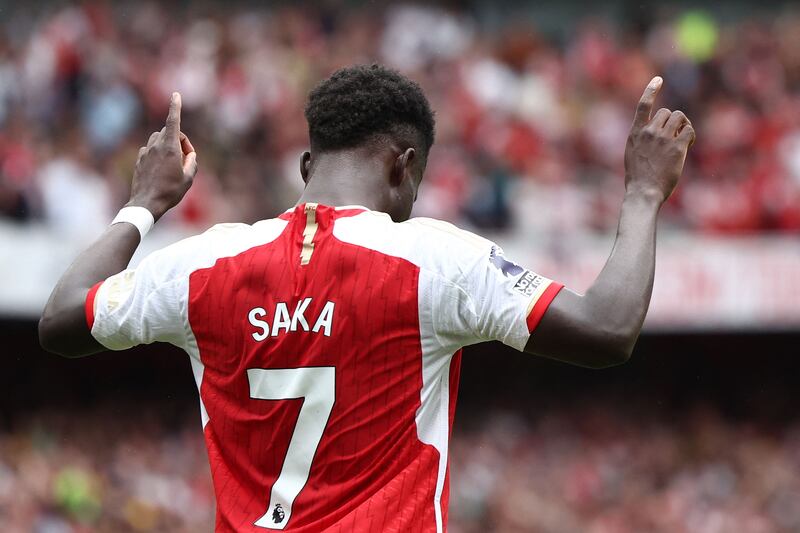 Bukayo Saka: thinks Arsenal can win the Premier League. Photograph: Henry Nicholls/AFP via Getty