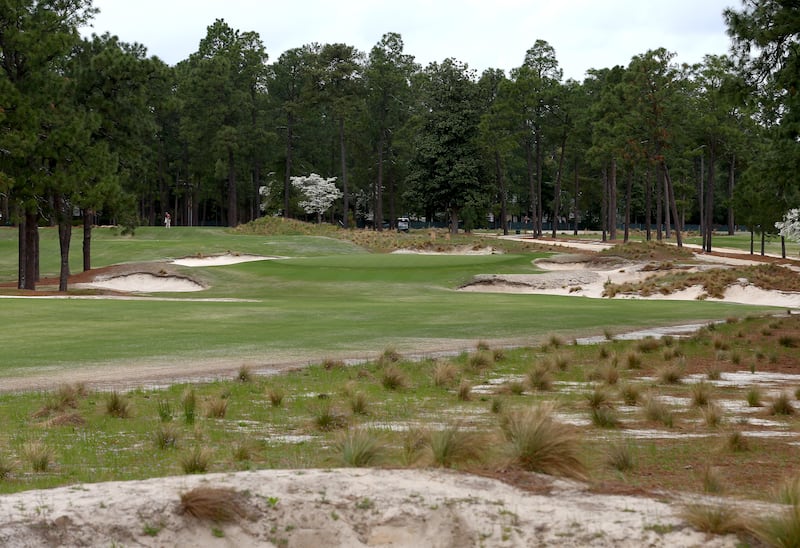 A general view of the 16th hole at Pinehurst No. 2. The firm and fast conditions in North Carolina will prove a real test the world's best golfers. Photograph: Streeter Lecka/Getty Images