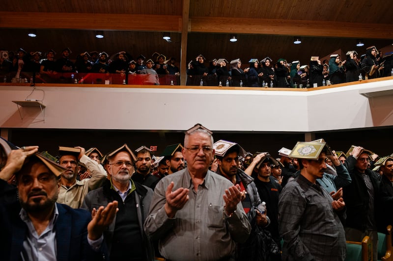 A night service for Ramadan at the Islamic Institute of America in Dearborn Heights. Photograph: Brittany Greeson/New York Times