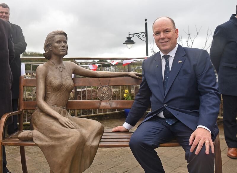 Prince Albert of Monaco in Mayo after he unveiled a sculpture of his late mother Princess Grace. Photograph: Conor McKeown
