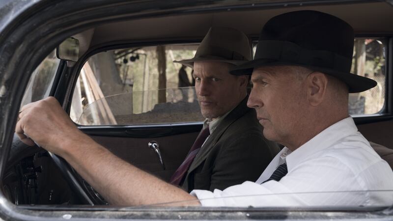 The Highwaymen: Woody Harrleson and Kevin Costner on the trail of Bonnie and Clyde. Photograph: Netflix