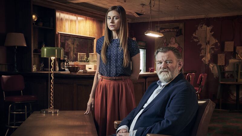 Justine Lupe and Brendan Gleeson in Mr Mercedes