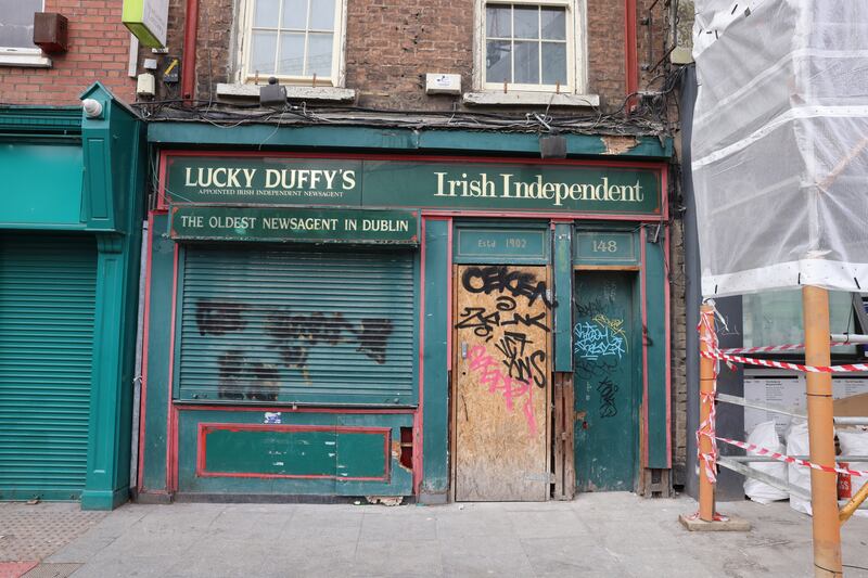 148 Parnell Street, the site of the former Lucky Duffy's, "the oldest newsagent in Dublin". Photograph: Dara Mac Dónaill/The Irish Times








