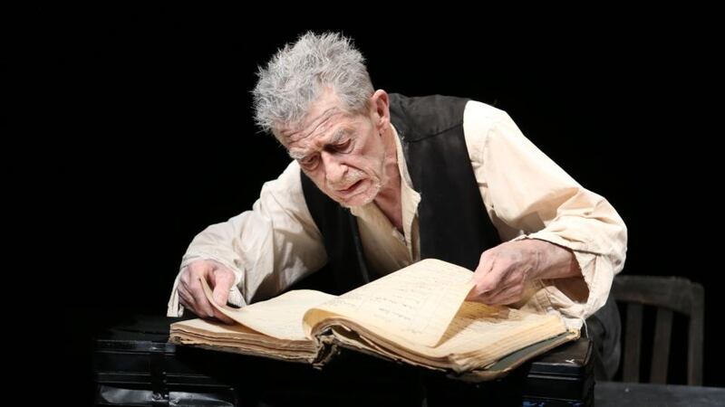 An examined life: John Hurt in Krapp’s Last Tape. Photograph: Ryan Miller