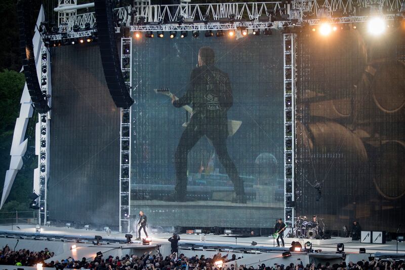 Slane Castle: Metallica on stage in 2019. Photograph: Arthur Carron