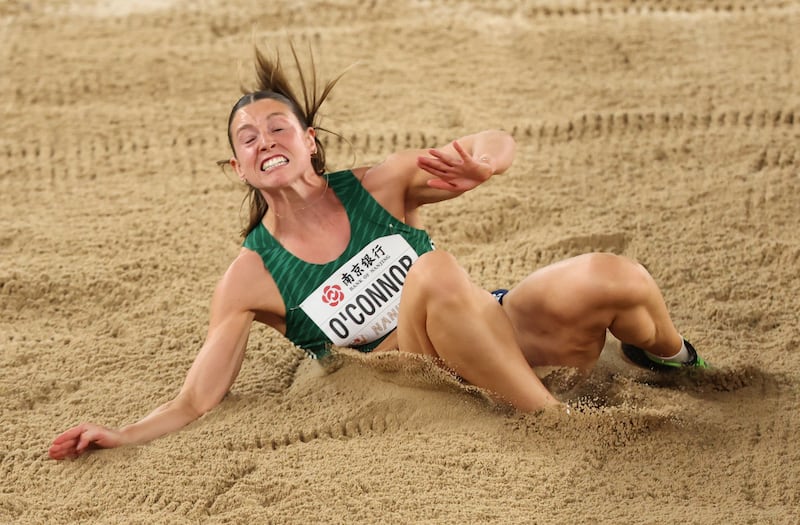 She closed in on a medal with her long jump event, breaking a personal best to 6.27m with her first attempt, then improving to 6.30m with her second. Photograph: Lintao Zhang/Getty