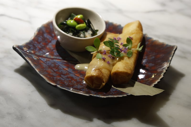 Kaldero: Lobster and prawn spring rolls. Photograph Nick Bradshaw