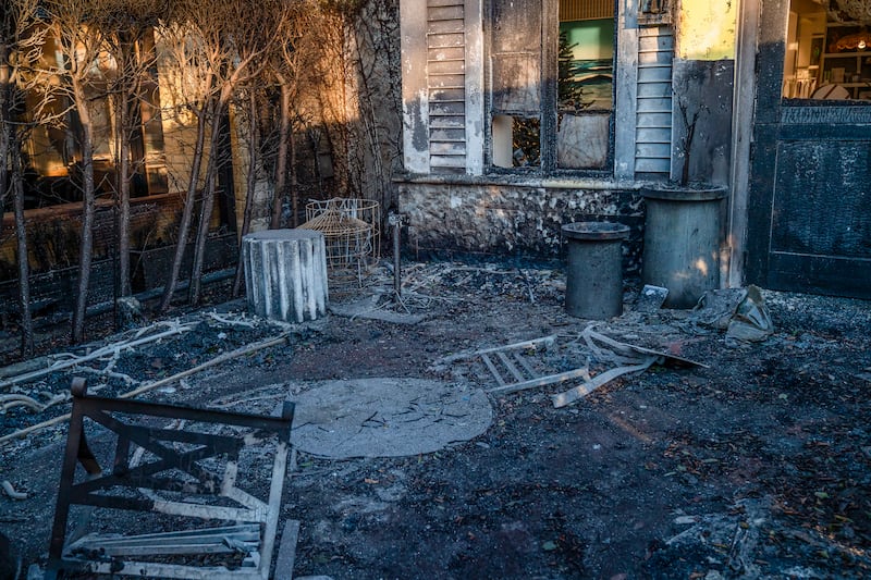 Serena & Lily furniture store after being burned in the Palisades fire. Photograph: Ariana Drehsler/The New York Times