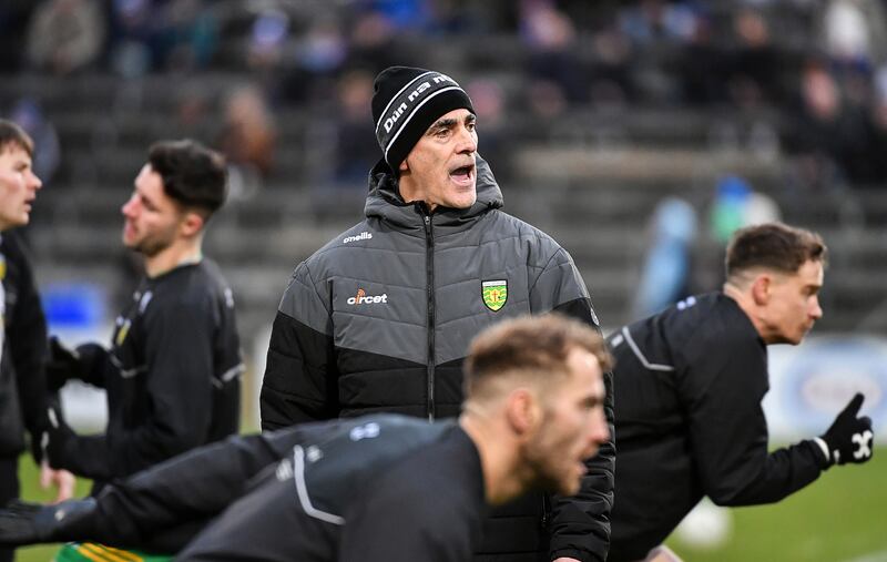 Jim McGuinness, in his second coming with Donegal. Photograph: Andrew Paton/Inpho