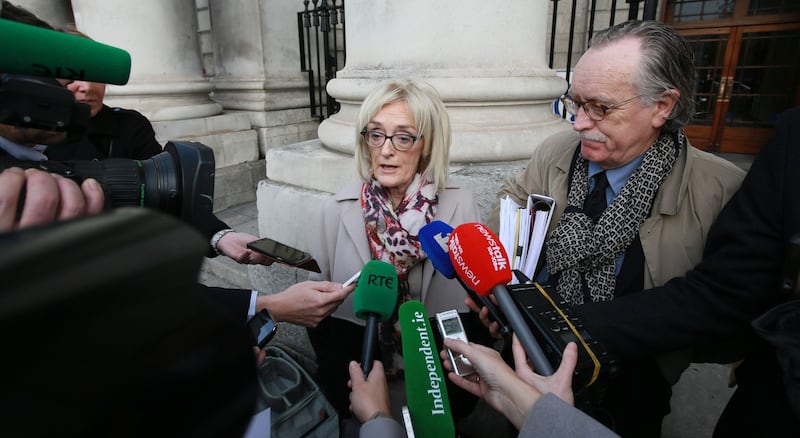 Solicitor Marion Campbell speaking to the media following the Supreme Court judgement yesterday. Photograph: Courts Collins