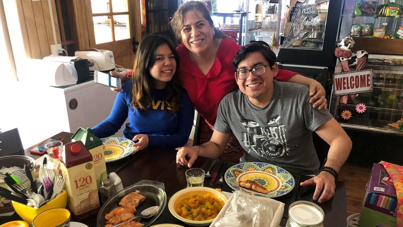 Anni, Eliana and Marcos in Punta Arenas. Photograph: Peter Murtagh