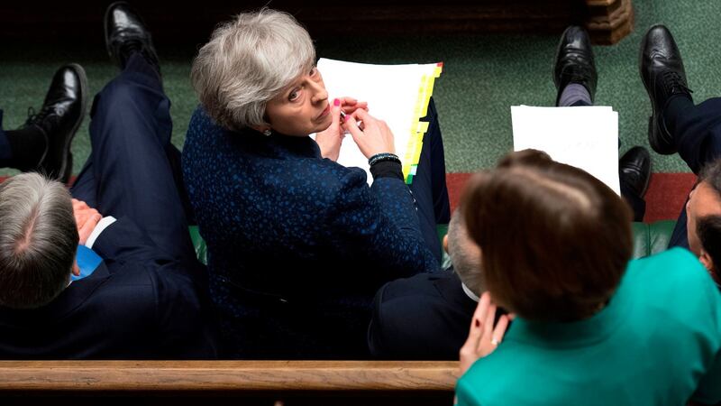 Britain’s prime minister Theresa May: if the British insist on leaving without a deal there will have to be some sort of trade and customs border. Photograph: Jessica Taylor/UK Parliament/AFP