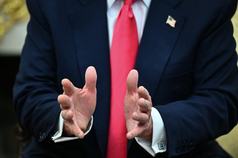 A question about how Mr Trump might tackle the housing crisis in Ireland is followed up by one on tariffs. Photograph: Mandel Ngan/ AFP         