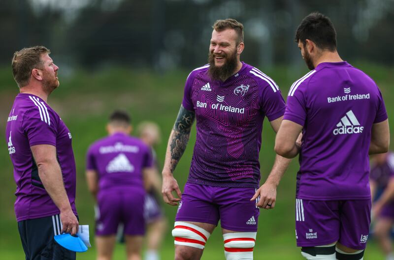 RG Snyman at Munster squad training at Hamilton RFC, Cape Town, South Africa. He will make his first URC start since his debut in 2020. Photograph: Steve Haag Sports/Carl Fourie/Inpho