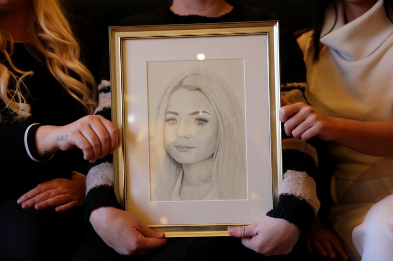 The drawing of Aoife Johnston sent to her family by a local artist. Photograph: Alan Betson

