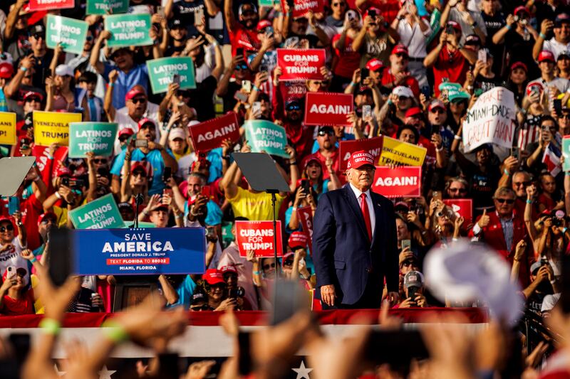 Former US president Donald Trump during a rally in Miami, Florida on November 6th. Photograph: Scott McIntyre/New York Times