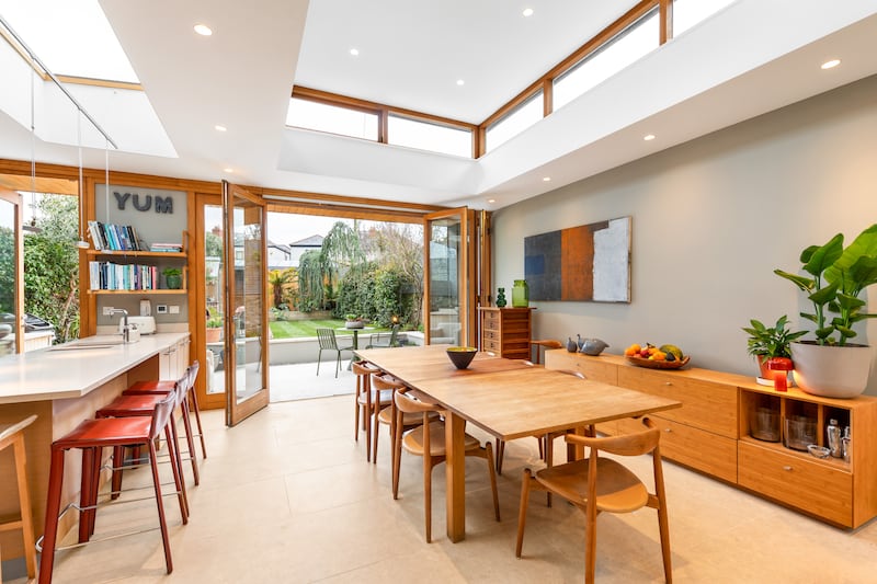 Kitchen and dining area, opening on to rear garden