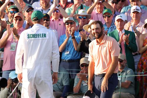 Caddie Ted Scott celebrates his role in fourth Masters triumph