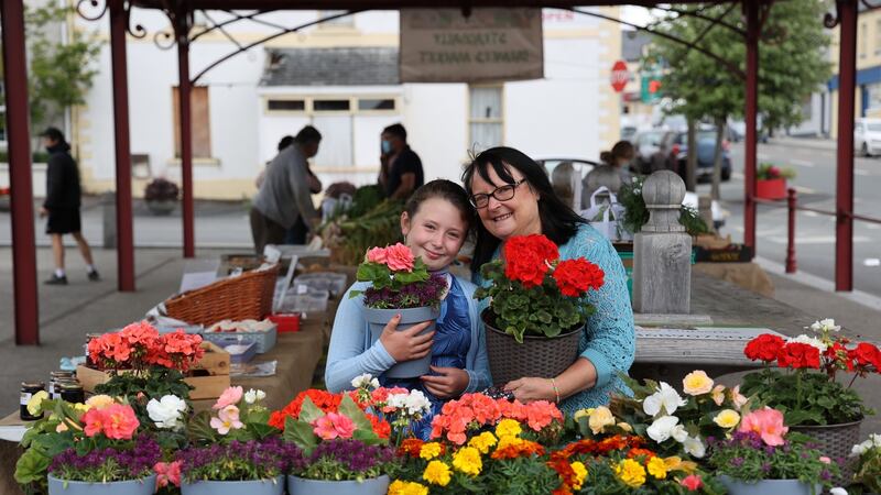 Carmel McLoughlin and granddaughter Ava Campbell (8) of Abbey Nurseries. Photograph: Nick Bradshaw