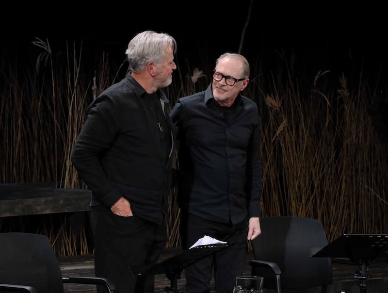 Abbey reading: Aidan Quinn and Steve Buscemi during Ages of the Moon, by Sam Shepard. Photograph: Mark Stedman