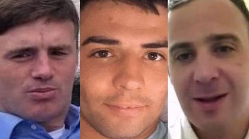 Dean Maguire, Karl Freeman and Graham Taylor who all died in the crash in July 2021. Photographs: Facebook