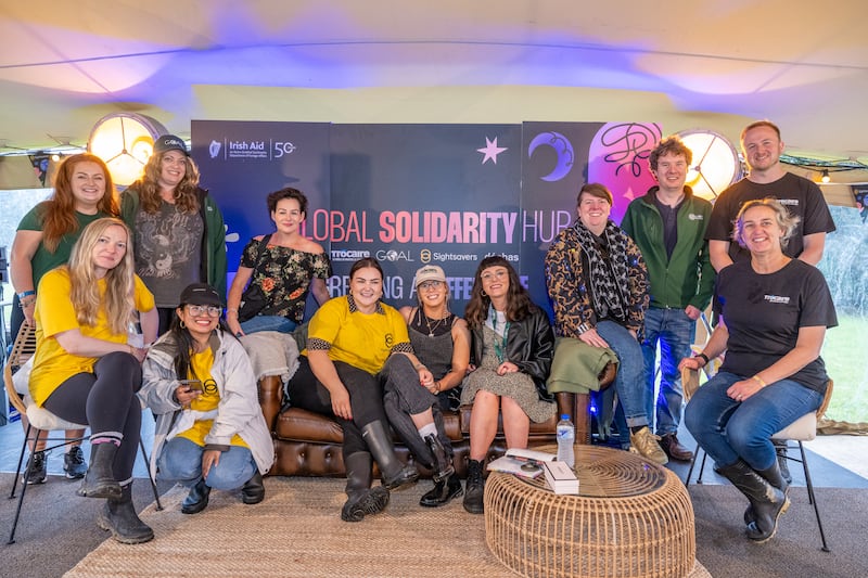 Trócaire volunteers at the All Together Now music festival. Photograph: Ben Ryan