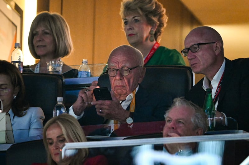 Ireland's Ambassador to the United States, Geraldine Byrne Nason (top row, centre), seated behind Rupert Murdoch at last year's Republican National Convention in Milwaukee, Wisconsin. Photograph: Leon Neal/Getty Images