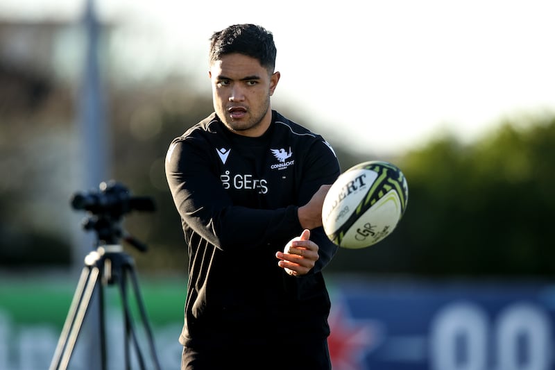 Connacht's Josh Ioane during squad training at Dexcom Stadium, Galway. Photograph: Ben Brady/Inpho