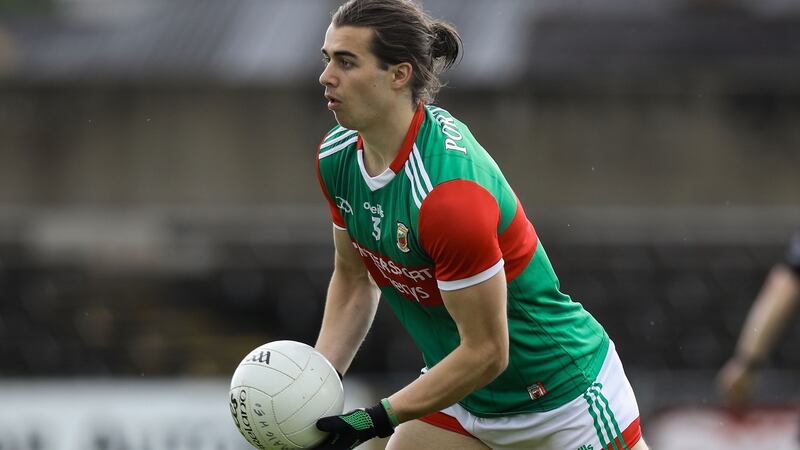 Mayo’s Oisín Mullin continues his rehabilitation from a calf injury. Photograph: Lorraine O’Sullivan/Inpho