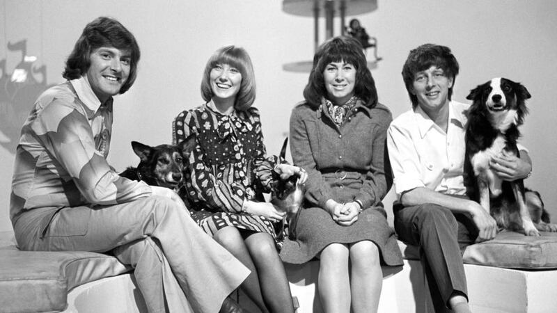 Blue Peter way back in ’72: Peter Purves, Lesley Judd, Valerie Singleton, John Noakes  and Shep. Photograph: PA Wire