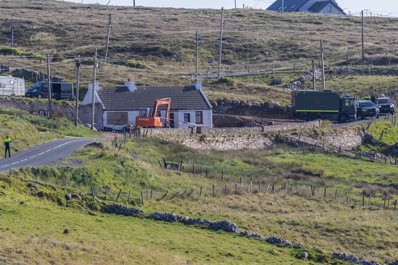 Army explosive experts at the scene of an explosion in Donegal in which a man died. Photograph: NW Newspix