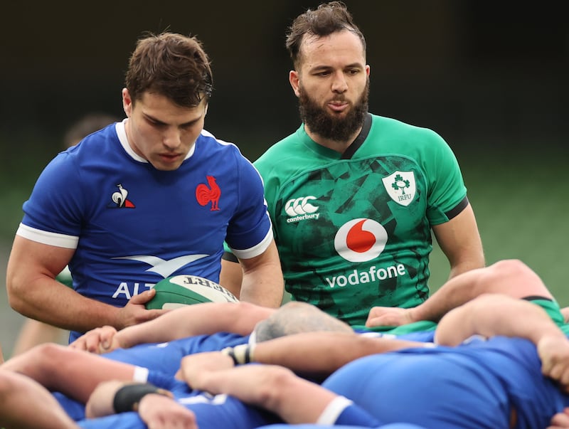 Antoine Dupont v Jamison Gibson-Park is one of many tasty tete-a-tetes to look forward to in the Ireland-France match. Photograph: James Crombie/Inpho