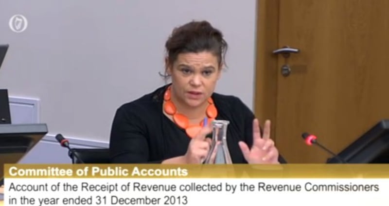 Mary Lou McDonald of Sinn Féin during today’s PAC hearing