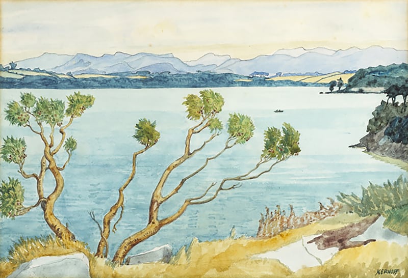 'Arbutus and the Kerry Hills', a painting made Kernoff by the lakes in Muckross just outside Killarney. © Estate of Harry Aaron Kernoff
