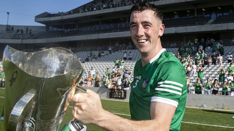 Limerick’s Diarmuid Byrnes rolled an ankle in the semi-final win over Waterford and is sitting out training. Photograph: Tommy Dickson/Inpho