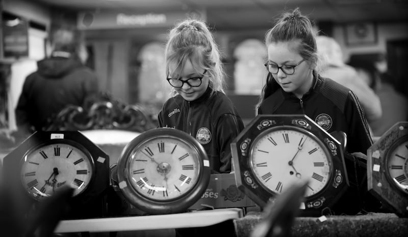 Sisters Eleasha (9) and Grace Egan (10) from Ballinahown, Co Offaly