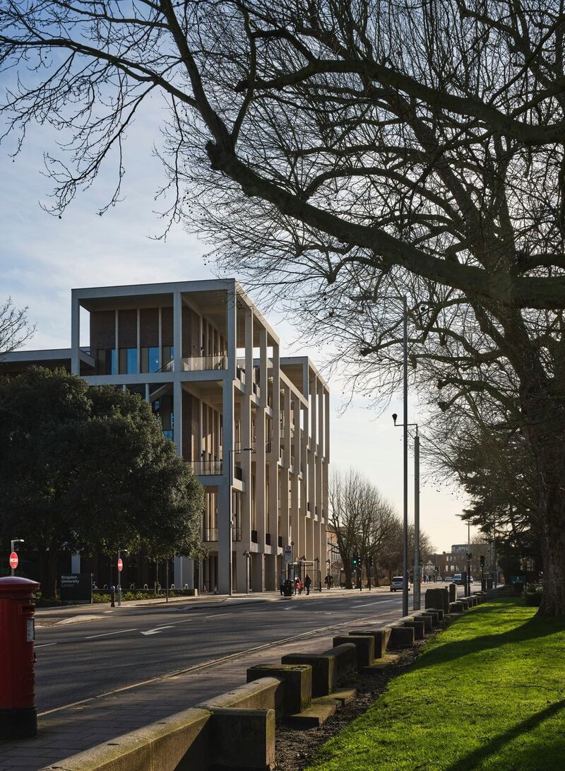 Riba Stirling Prize: Grafton Architects’ Town House, at Kingston University, in southwest London. Photograph: Dennis Gilbert/Riba/PA Wire