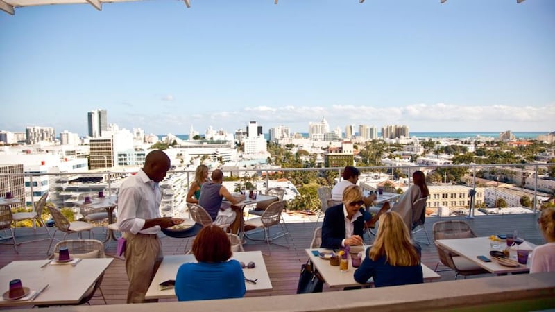 Rooftop dining at Juvia restaurant and bar