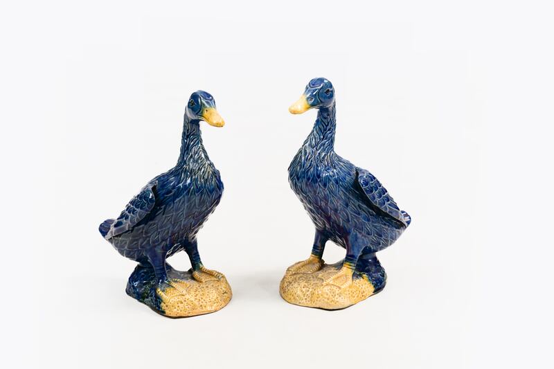 A pair of 19th century blue birds, €850, at O’Sullivan Antiques