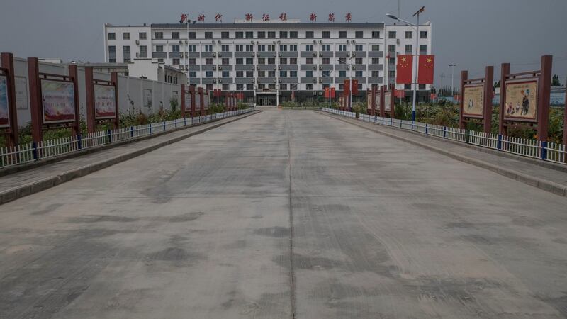 A re-education camp for ethnic Uighur in Hotan in China’s Xinjiang province. Photograph: Gilles Sabrié/The New York Times