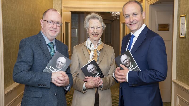 At the launch of Envoy Extraordinary: Professor Smiddy of Cork  at the Imperial Hotel in Cork last week were Dr Richard Boyle, of the  IPA, author Eda Sagarra, and Micheál Martin, leader of Fianna Fáil and guest of honour. Photograph: Gerard McCarthy