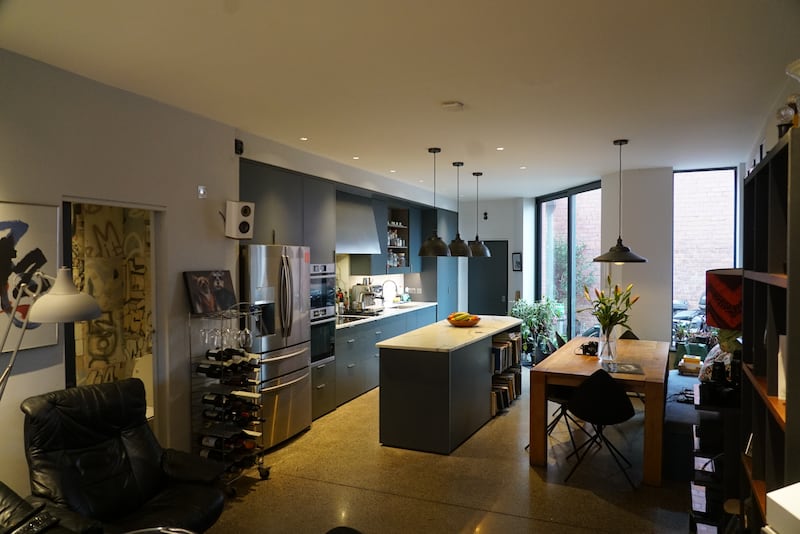 The interior of Paul and Jane Cathcart's refurbished home in Ringsend, Dublin.  Photograph: Enda O'Dowd