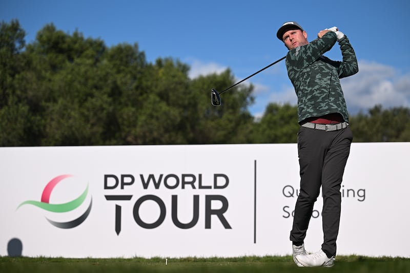 Jonathan Caldwell of Northern Ireland plays his tee shot on the 10th hole during Day One of the final stage of the DP World Tour's Qualifying School on the Lakes Course at Infinitum Golf in Spain. Photograph: Octavio Passos/Getty Images