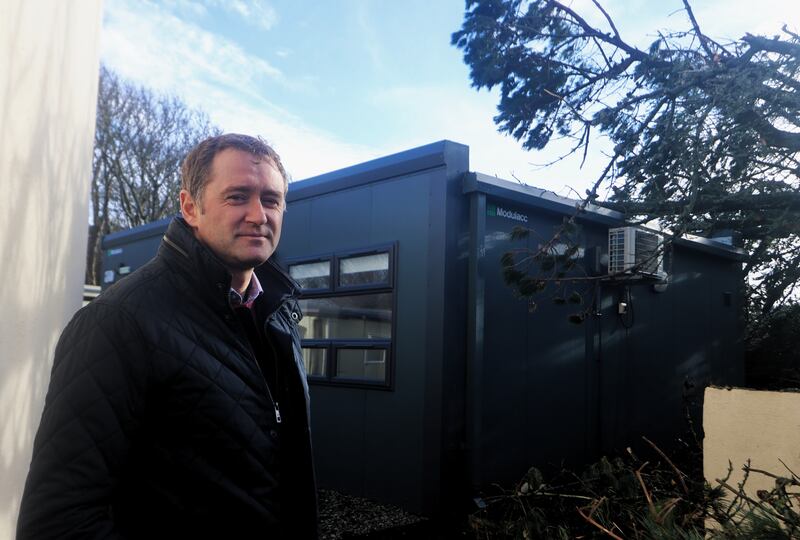 Dara Ó Maoilchiaráin, principal of Scoil Phobail Mhic Dara in Carna, Co Galway where a tree fell on the prefab during Storm Eowyn