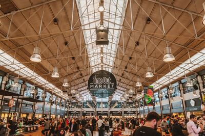 The Time Out Market has stalls from some of Lisbon’s most popular restaurants in a bustling food court atmosphere. Photograph: Getty