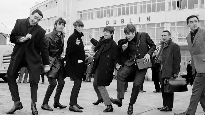 The Beatles arrive in Ireland to play their only gig in the country in the Adelphi Cinema on November 7th, 1963. Alongside the Fab Four is radio & TV personality Paul Russell (left), with Frank Hall appearing on the right of the picture. Singer Donovan gave a lecture on the White Album, one of a series of 12 lectures on each of The Beatles’ albums taking place to mark the 50th anniversary of the band’s only Irish concert.