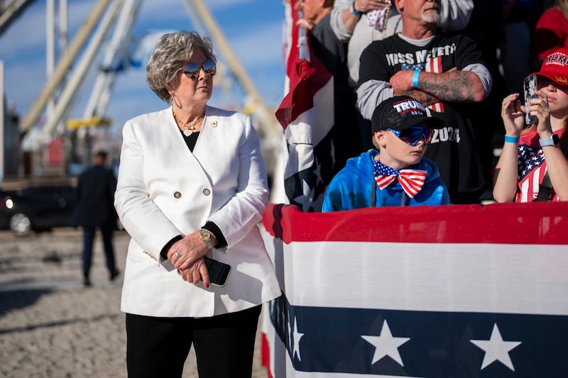 Susie Wiles, named as White House chief of staff for US president-elect Donald Trump, at a campaign rally in Wildwood, New Jersey in May. Photograph: Doug Mills/New York Times