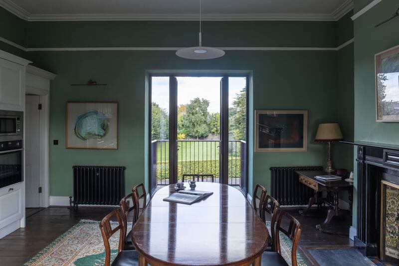 On the first floor the combined kitchen and dining area links to a livingroom. Photograph: Ste Murray