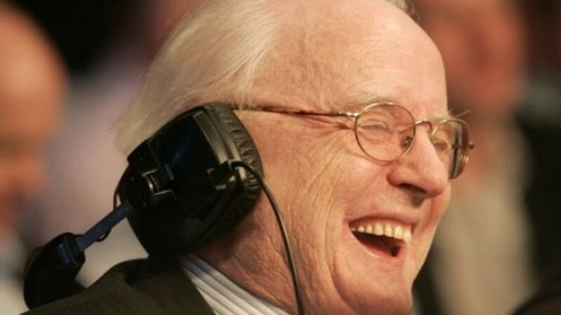 The late broadcaster Jimmy Magee “was  huge wherever we went”, according to George Hamilton. “Jimmy was so much more plugged into the GAA scene than me so he was mobbed wherever we went.” Photograph: James Crombie/Inpho