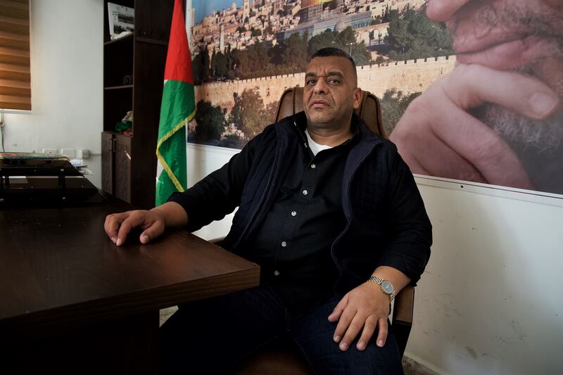 Muhammad Mattar (46), director of the Central West Bank Directorate of the Wall and Settlement Resistance Commission in Ramallah. Photograph: Hannah McCarthy